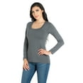 thumbnail image 2 of Women's Solid Long Sleeve Scoop Neck Top, 2 of 3