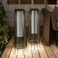 thumbnail image 6 of Grand Patio 2-Pack Outdoor Solar Floor Lights, All-Weather Wicker, Waterproof, Dark Brown, 6 of 9