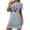 Blue, variant on Tnhcen Women's 4th of July Sleepwear Set – Short Sleeve Crew Neck with Stars & Bars Design Breathable Polyester Spandex S-2XL Plus Size for Holiday Wear