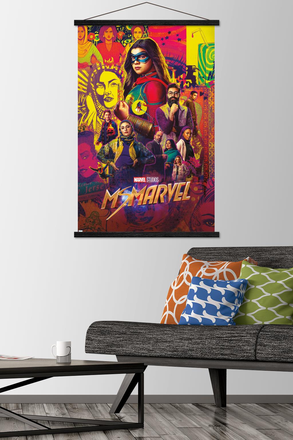 Marvel Ms. Marvel - One Sheet Wall Poster with Magnetic Frame, 22.375" x 34"