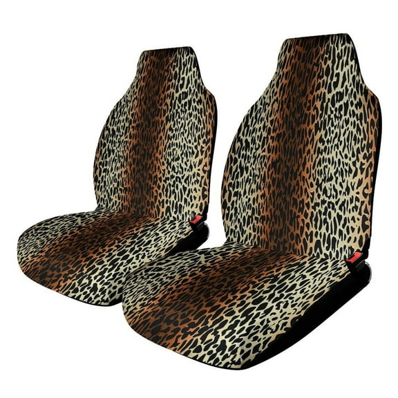 Leopard Print Car Seat Cover Set Auto Front Bucket Cushion Protect Accessories 2 Piece