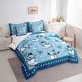 thumbnail image 3 of Homewish Lovely Xmas Snowman 7-Piece Twin Bedding Sets,Cute Polka Dots Bedding Comforter Set,Blue White Sheet Sets For Girl Teens,Breathable Home Decor Reversible, 3 of 8