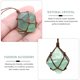 thumbnail image 4 of Collar de cristal de octaedro collar de piedras preciosas naturales collar de alambre colgante colgante, 4 of 4