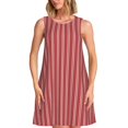 thumbnail image 1 of Balery Stripes Red White Vestidos de verano para mujer con estampado: vestido holgado sin mangas, vestido playero informal y cómodo para días calurosos., 1 of 7