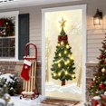 thumbnail image 4 of Honmine Embroidery Effect Christmas Hanging, 35x72 Inch Door Curtain with 3D Appearance, Festival Party Decor with Traditional Designs, 4 of 6