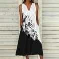 thumbnail image 5 of Dyegold Sundresses for Women Casual Beach - Plus Size Summer Dresses V Neck Sleeveless Pocket Floral Print Maxi Long Sundress ​Flowy Swing Loose ​Beach ​Dresses, 5 of 5