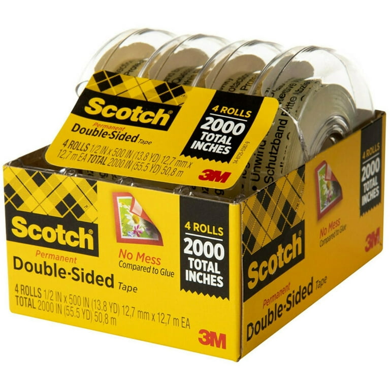 Scotch 137 Photo Safe Double-Sided Tape, 0.5 x 400 - 4 count