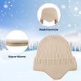 thumbnail image 3 of Morttic Men Knitted Hat Women Earflap Winter Hats Unisex Wool Cap Warm Skull Cap Slouchy with Ear Warmer, 3 of 9