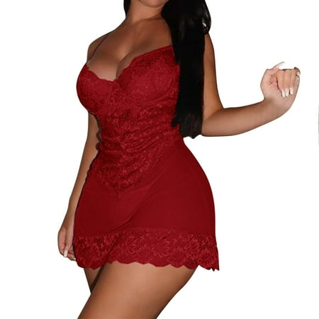 Slee Bras for Women Large Bust Wireless Supportive Sports Bra Womens Sexy Desire Suspenders Lace Pajamas Sexy Lingerie Nightdress Set