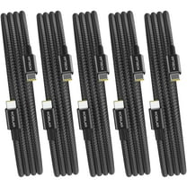 Kobilar USB-C to USB-C Cable, 60W Fast Charging, 3.3ft Nylon Braided Cord, 5-Pack, Black (Black,3.3ft*5)