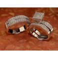 thumbnail image 2 of TAAPSEE JEWELS 2 Ct Round Cut CZ His & Her Wedding Trio Ring Set 925 Sterling Silver, 2 of 4