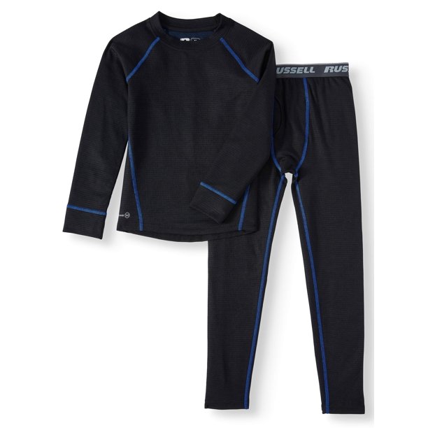 Russell Russell Boys Performance Thermal HeavyWeight Grid Dual Face Thermal Underwear Set