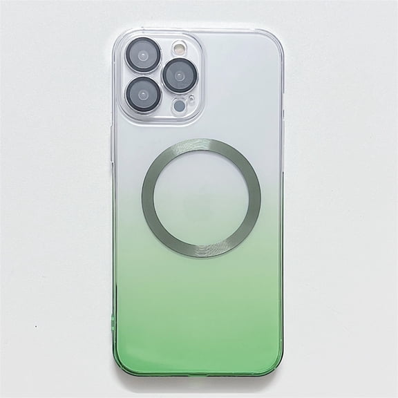 Dteck Magnetic Crystal Clear Designed for iPhone 12 Pro Case 2020, Compatible with MagSafe Wireless Charging Anti-Yellow Shockproof Drop Tested PC Back iPhone 12 Pro 6.1", Green/Clear