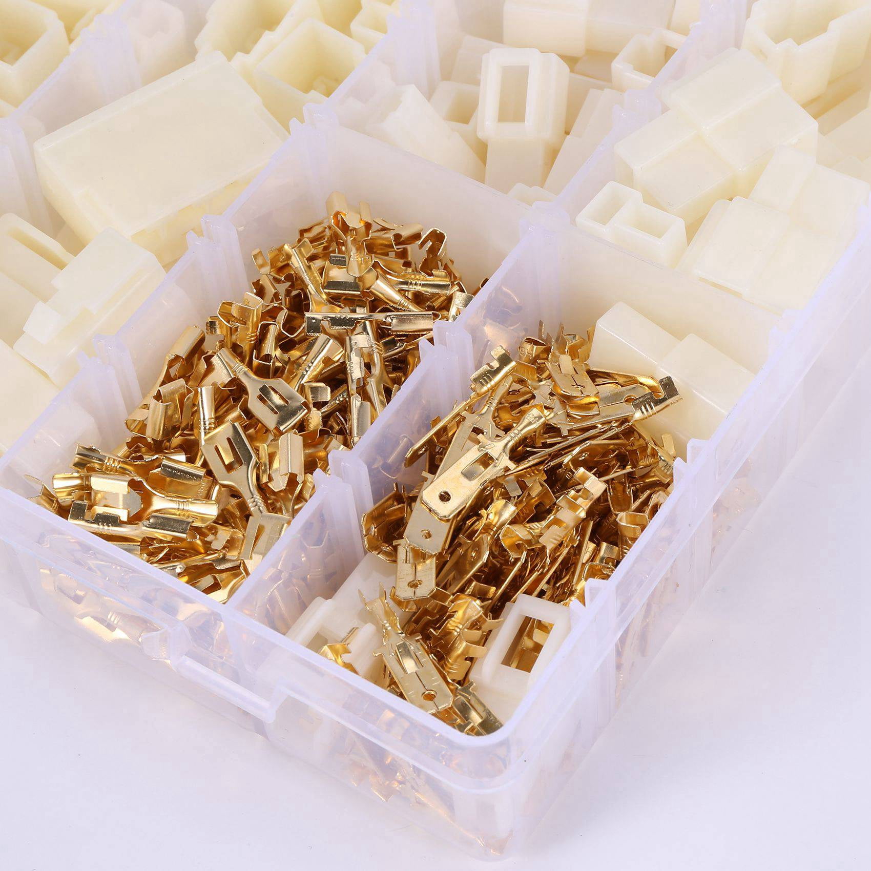 400Pcs 6.3mm 1 2 3 4 6 8 9 Pin Header Crimp Wire Terminals Kit