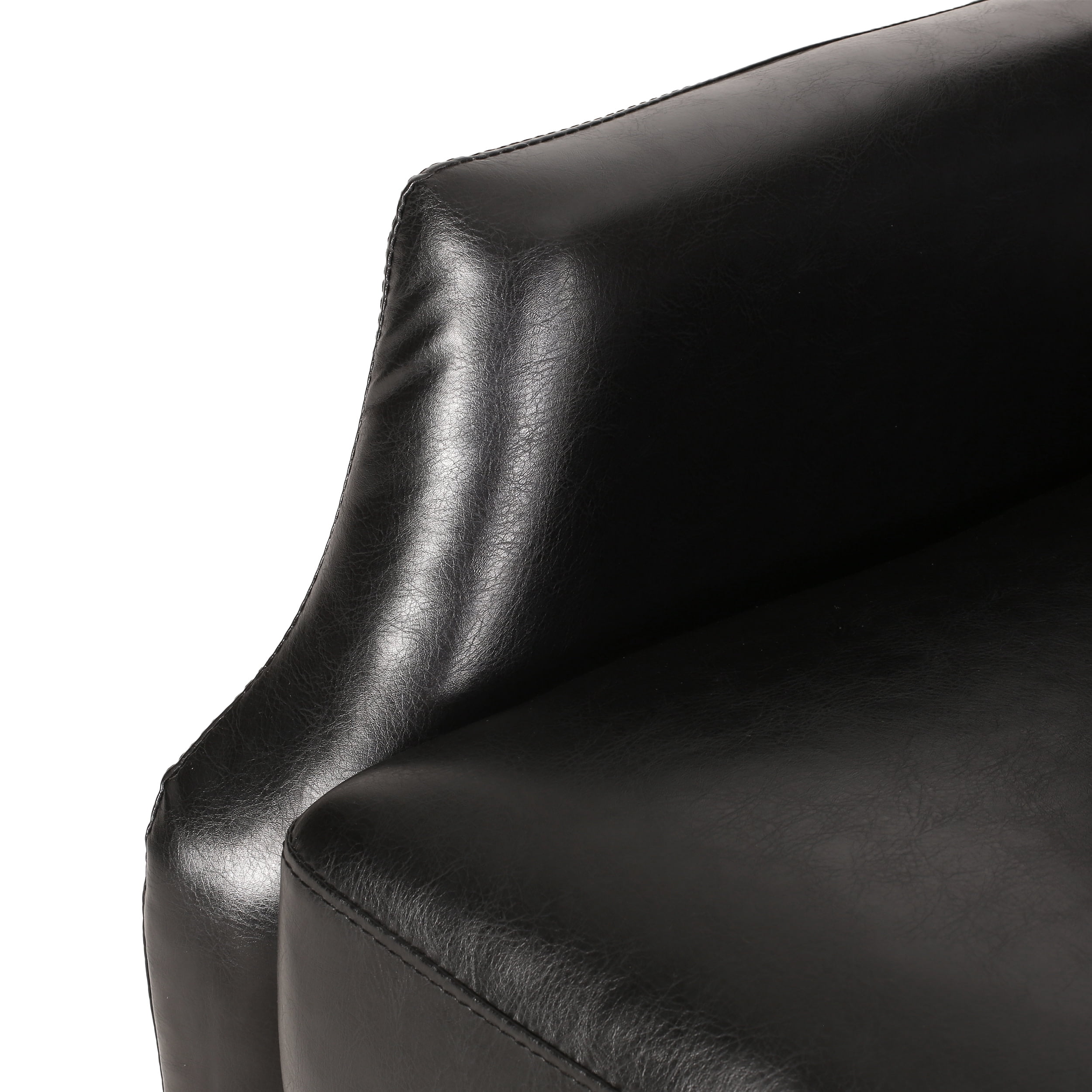 Noble House Steinaker Faux Leather Tufted Pushback Recliner, Midnight Black and Dark Brown