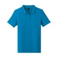 thumbnail image 5 of Gildan Women's Softstyle Pique Polo, Short Sleeve Cotton Shirt, Semi-Fitted, Sapphire, Pack 1, S-2XL, 5 of 6