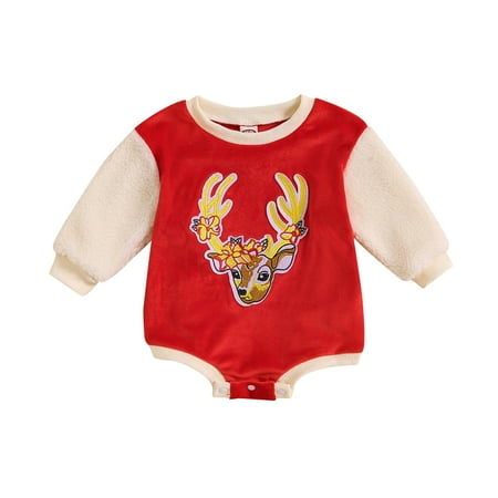 

Baby Boys Girls Long Sleeve Christmas Letter Cartoon Prints Warm Romper Kids Fall Winter Clothes Baby Boy Christmas Outfit Newborn Boy Outfits Sweatshirt Onesie Baby Boy