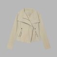 thumbnail image 2 of Womens Zip up Jacket Long Sleeve Lapel Fall Winter Dressy Commute Work Outwear with Zip Pockets M, 2 of 6