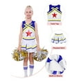 thumbnail image 5 of LOLANTA Girls Cheerleading Outfit Cheer Costume For Girls Sleeveless Crop Top&Skirt&Socks&Pom Poms, 5 of 7