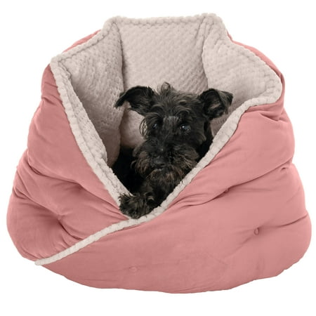 UPC: 0842229122251 | FurHaven Pet Products | Minky Faux Fur & Velvet Hug Bed for Dogs & Cats – Soft Pink Medium