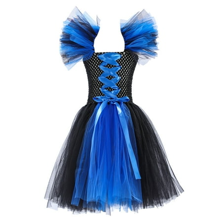 

Xboschi Toddler Kids Baby Girls Magnificent Witch Black Gown Fancy Dress Up Party Tulle Dresses Girls Baptism Dresses