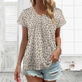 thumbnail image 3 of Leopard Print Pattern Fabric Women's Blouse Short Sleeve Women's Top T-Shirt Spring Summer Clothes, 3 of 7