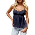 thumbnail image 2 of Peplum Camisole Tops for Women Lightweight Y2k Lace Neckline Spaghetti Strap Flowy Cami Tank Top Summer Outfits, 2 of 4