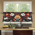 thumbnail image 4 of Yayeee Kitchen Curtains Tier Set of 2 Light Filtering 57"x36" Over Sink Window Panels, Red Flowers Pattern, 4 of 7