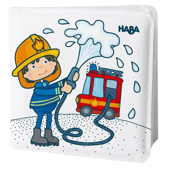 HABA Magic Color Changing Bath Book: Fire Brigade, Bath Toys for Toddlers, Water Toys for Toddlers 18-36m & Water Table Accessories