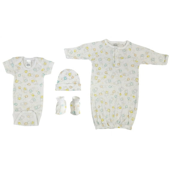 Unisex Newborn Baby 4 Pc Layette Sets