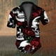 thumbnail image 5 of Camisas con estampado de calaveras vintage de verano, camisas casuales de manga corta para hombres, ropa con estampado blanco y negro, camisas holgadas con solapa de gran tamaño para hombres, 5 of 5