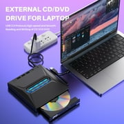 External CD DVD Drive Pro - Portable Typ C CD/DVD+/-RW Drive with SD Card Reader, CD ROM Burner ,Broad System Compatibility