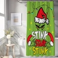 thumbnail image 4 of Christmas Shower Curtain Merry Christmas Shower Curtains Sets Winter Christmas Farmhouse Holiday Polyester Waterproof Fabric Washable Decorative Bathroom Curtain 72" x 72" with 12 Hooks, 4 of 6
