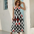 thumbnail image 5 of Gambling Casino Cards Womens Night Club Maxi Dress V Neck Sleeveless Bohemia Long Dresses, 5 of 9