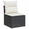 thumbnail image 4 of vidaXL Garden Sofa Set Black PE rattan Large Adjustable Feet, 4 of 10