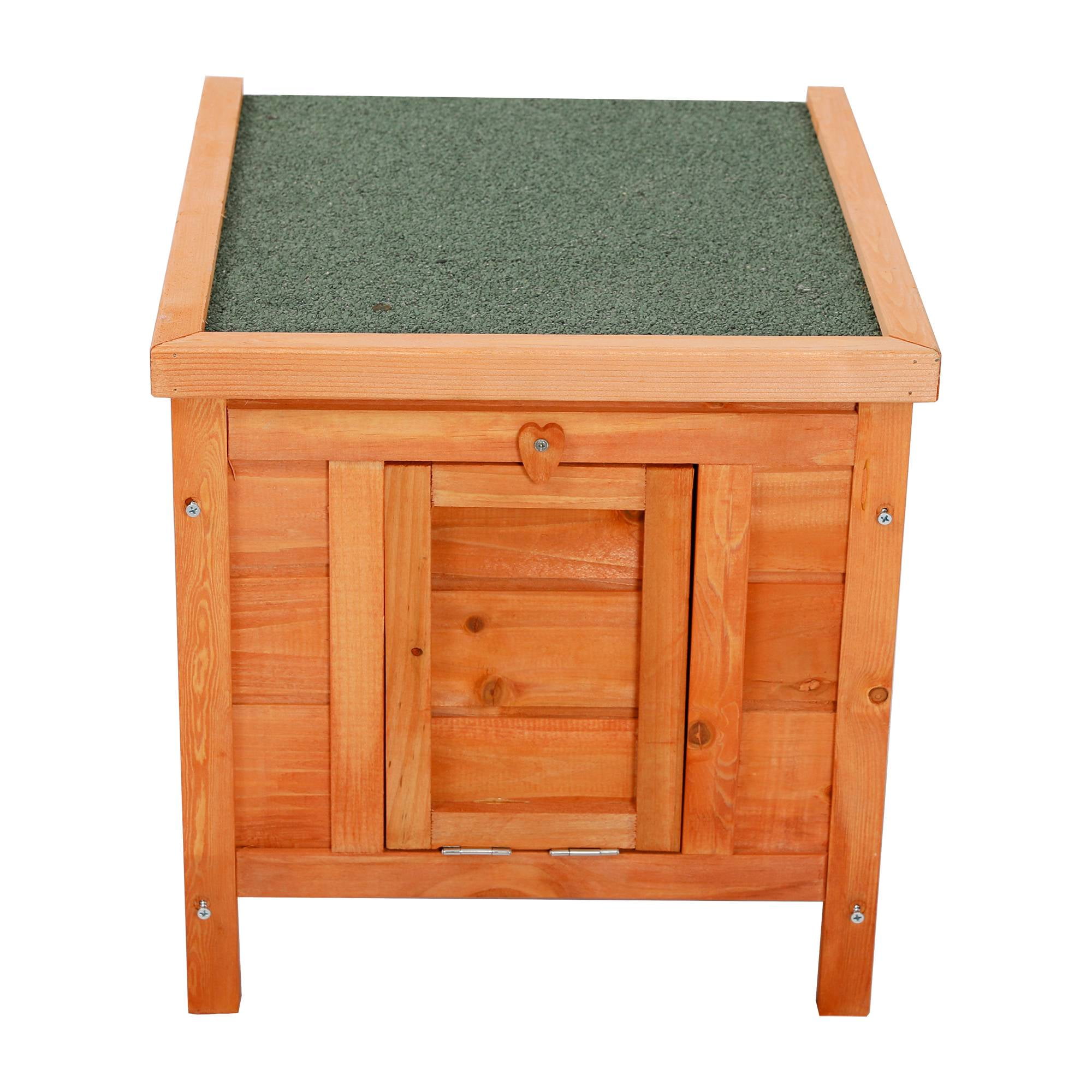 Pefilos 20" Rabbit Hutches for Outdoor, Indoor Wood Cat House Bunny Cage Small Animal Pet Cages, Orange Pefilos 20" Rabbit Hutches for Outdoor, Indoor Wood Cat House Bunny Cage Small Animal Pet Cages, Orange