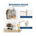 thumbnail image 6 of Home Metal Laundry Cart with Hanging Rack & Storage Shelves | 3-In-1 Rolling Hamper with Wheels for Clothes, Towels and Toys | Space Saving Organizer for Small Apartment/Bathroom, 6 of 7