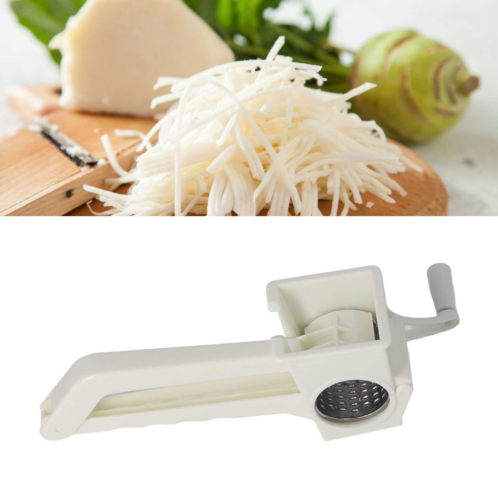 Hand Crank Grater, Stainless Steel Cheese Vegetable Cutter