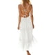 thumbnail image 4 of Vestido largo sin espalda con tirantes finos para mujer - Color liso, tirantes ajustables, diseño fluido y vaporoso para el verano, 4 of 8