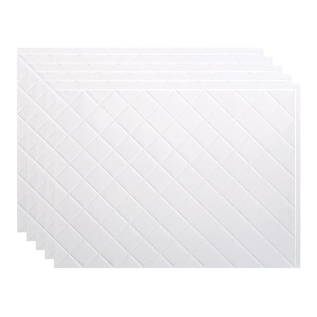 FASÄDE 18in x 24in Quilted Matte White Backsplash Panel (5 Pack)