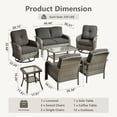 thumbnail image 3 of XIZZI 7 Pieces All Weather Outdoor Patio Furniture Sectional Set with Swivel Rocking Chair and Coffer Table, Wicker Outdoor Conversation Sofa Set for Backyard, Porch, Garden-Black, 3 of 11