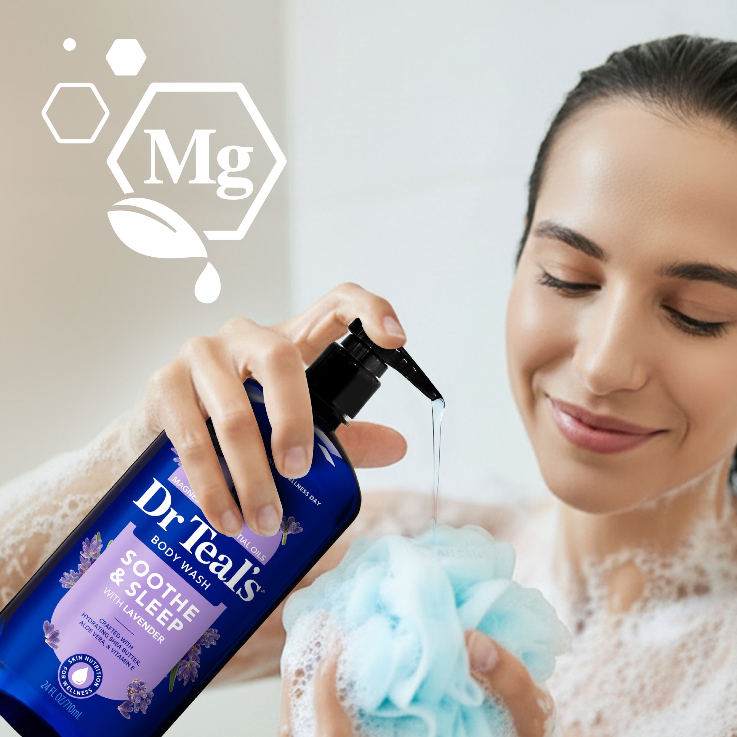 Dr Teal's Soothe & Sleep Body Wash with Pure Epsom Salt & Lavender Essential Oil, 24 fl oz