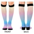 thumbnail image 2 of joogoo Blue Gradient Pink Socks Women Men Knee High Sock, 2 of 8