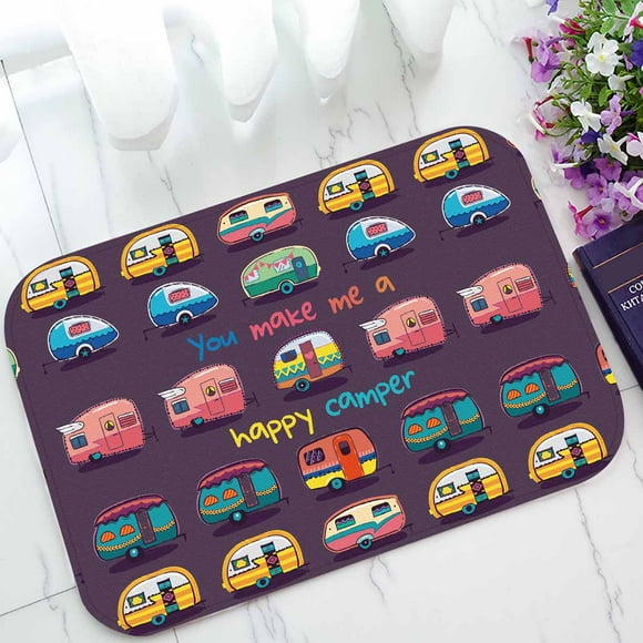 YUSDECOR Carte de Campeur « You make me happy » Carte de Campeur « happy » Déco Maison Tapis de Sol Tapis Paillasson Taille 15.7x23.6 Pouces