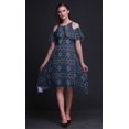 thumbnail image 3 of Bimba Damask Printed Womens Cold Shoulder Tunic Party Round Neck Shift Dress-Medium, 3 of 6