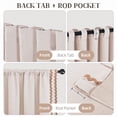 thumbnail image 6 of Alishomtll Natural Linen Scalloped Rod Pocket Back Tab Blackout Curtains for Bedroom,Pack of 2,52"x 63", 6 of 10
