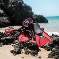 thumbnail image 3 of Seavenger Advanced Snorkeling Set with Panoramic Mask, Trek Fins, Dry Top Snorkel & Gear Bag (Black Silicone/Red, Large), 3 of 5