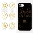 thumbnail image 4 of Case Yard Wooden Case for iPhone-SE Soft TPU Silicone cover Slim Fit Shockproof Wood Protective Phone Cover for Girls Boys Men and Women Supports Wireless Charging Siberian Husky Design, 4 of 7