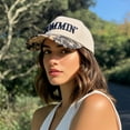 thumbnail image 2 of Vintage Two-Tone Women's Baseball Cap, Mommin Trucker Hat for Women & Men, Adjustable Baseball Cap, Mother Day Ponytail Hat, 2 of 14