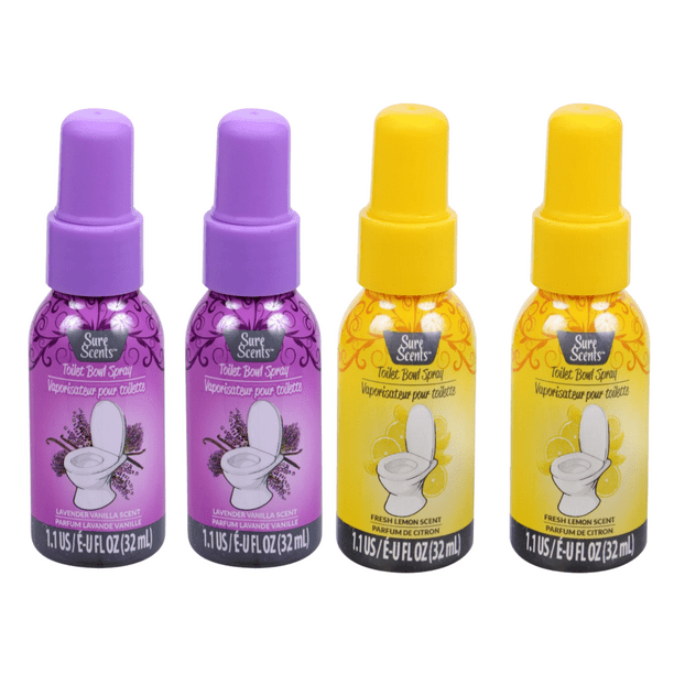 Sure Scents Scented Toilet Spray 1.1 oz Bottles Include 2 Lavender